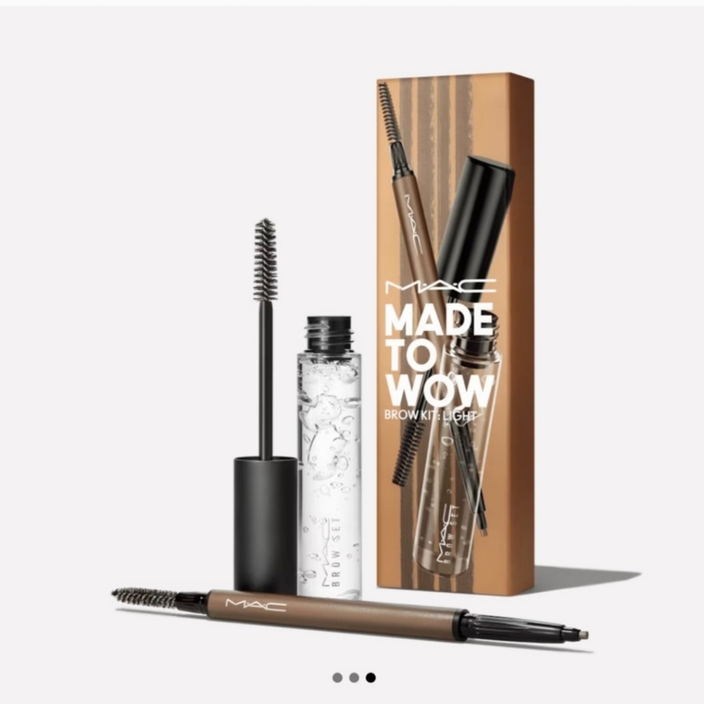 MAC Discontinued Cosmetics Made To Wow Brow Kit Light Lingering Clear NIB